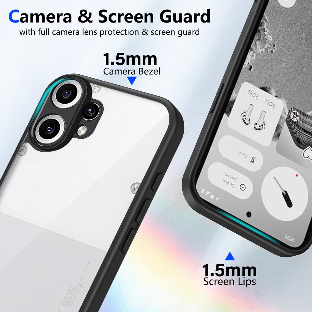 Nothing CMF Phone 2 Pro A001 Case Air Cushion Shockproof Silicone Bumper Clear Matte Back Cover Hard Case for CMF Phone 2 Pro 5G