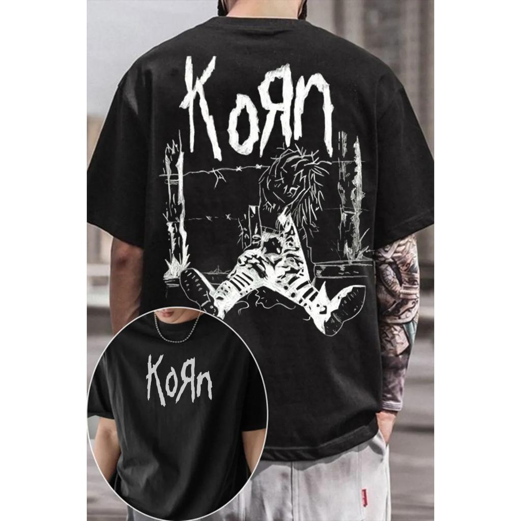 Korn Band Fans Graphic T-Shirt Men Women Oversized Streetwear Y2k Hip Hop Harajuku High Quality Short Sleeve Casual Loose Female Male Clothing