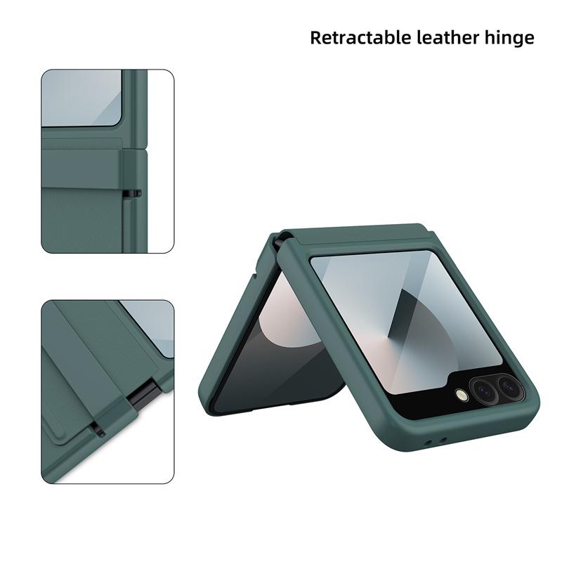 Matte Wrist Strap Hinge Full Protection Hard Case for Samsung Galaxy Z Flip 7 FE / 6 Folding Wristband Cover With Tempered Glass