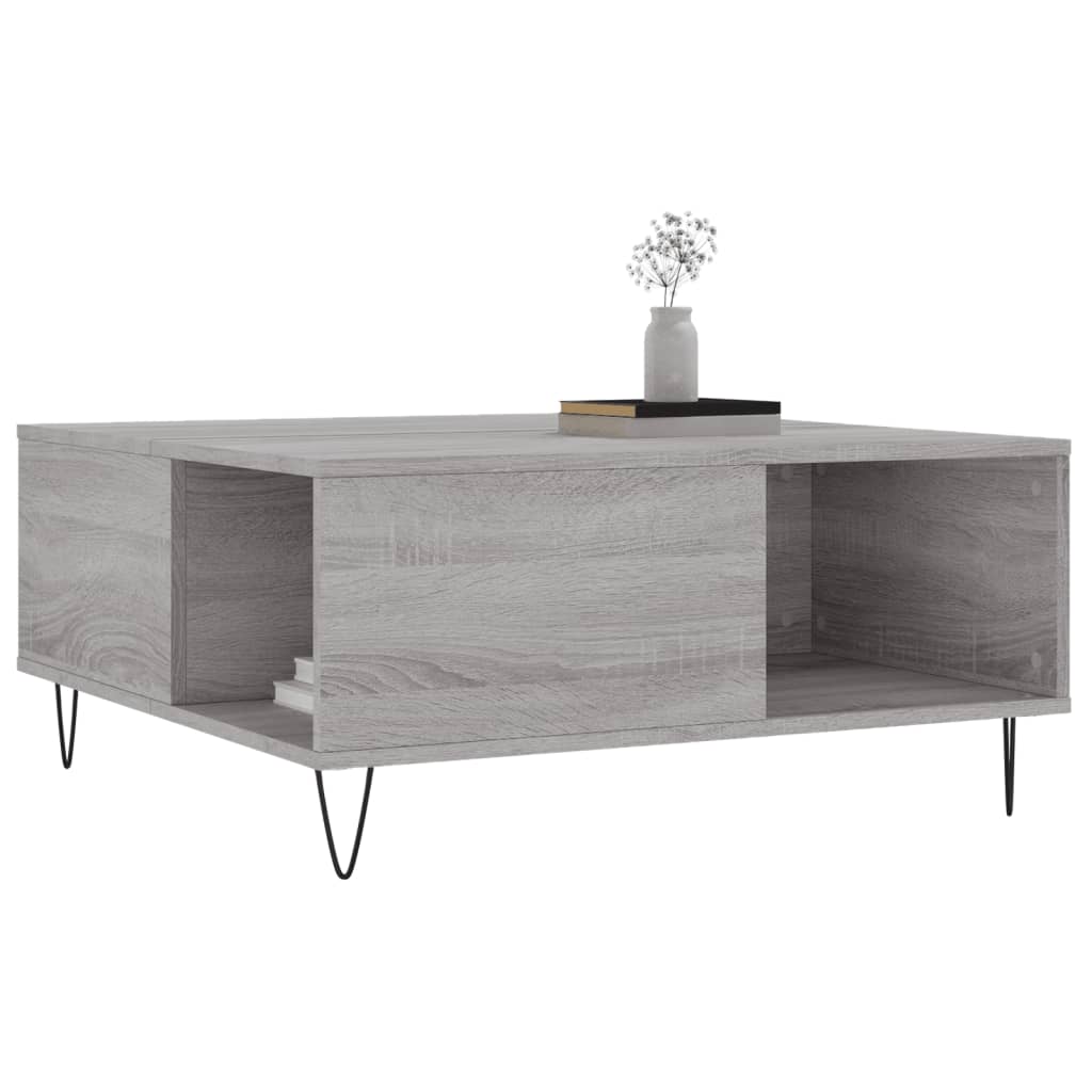  Coffee Table, Grey Sonoma Oak, 80x80x36.5 Cm