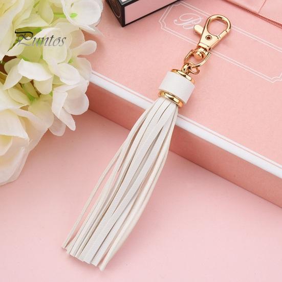 Dusk nøkkelring anheng imitert skinn ensfarget hummer klips frynser rustfri lett bærbar DIY nøkkelring skolesekk dekorasjonsanheng