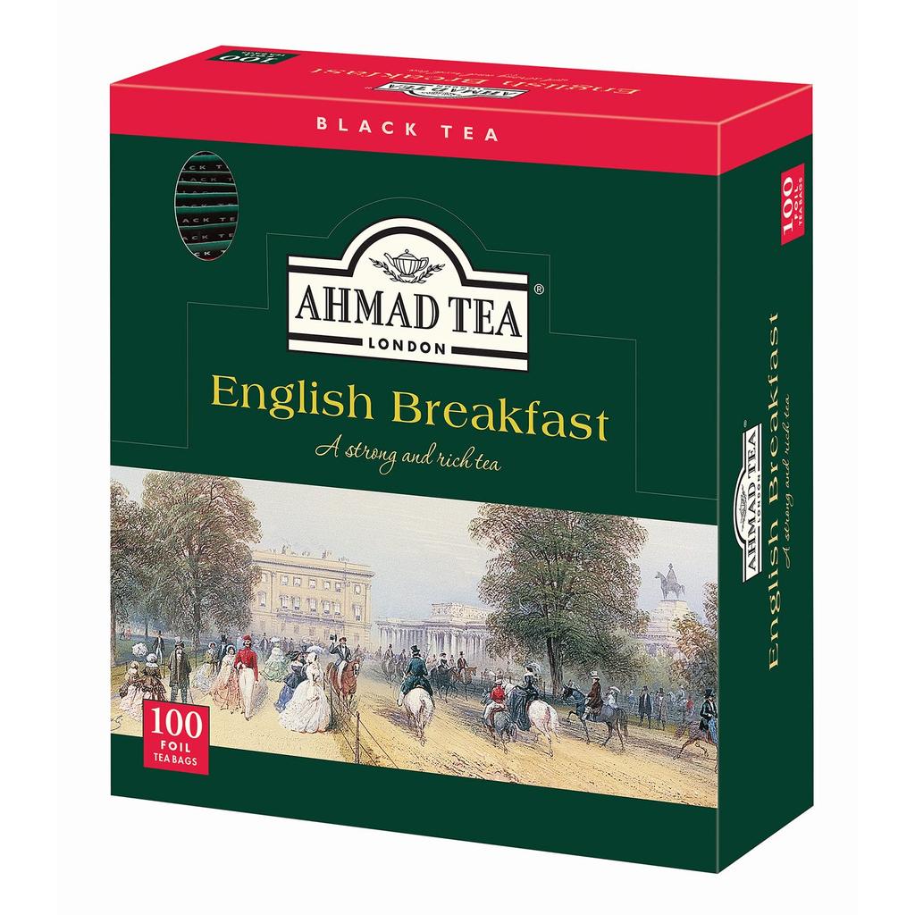 AHMAD TEA English Breakfast Tea Bags, 100 Tea Bags [British Brand, Individually Wrapped]