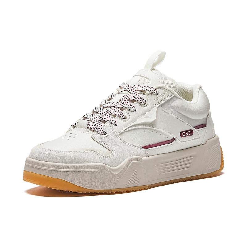 Anta C37 Series Simple Comfortable Non-Slip Wear-Resistant Low-Top Sneakers Women Sneakers White Red 922448081-4
