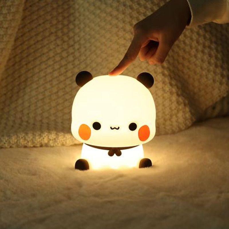 Kawaii Medvěd Panda Bubu A Dudu LED Silikonová Noční Lampa Roztomilé Kreslené Noční Světlo Dekorace Ložnice Obývací Pokoj Panenky Dárky