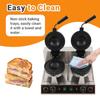 Commercial Electric Double-head Ice Cream Burger Machine 2400W 50-300 Temp Control Stainless Steel Waffle Sandwich Panini Press