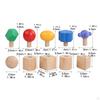 Wooden Nuts and Bolts Staking Toy Insert Blocks Screw Shapes Matching Game Tightening for 2 3