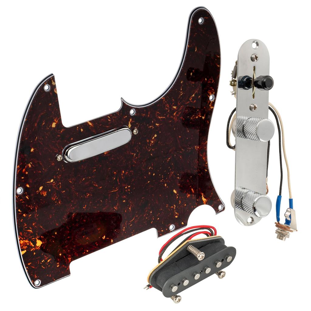 Musiclily Pro TL Wiring Pickguard and Control Plate Set for Artec Alnico 5 Telecaster Electric Guitar Tortoiseshell Pattern