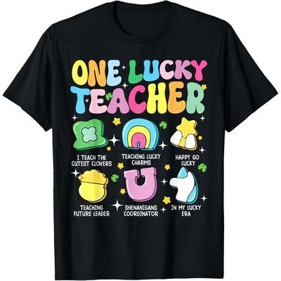 Groovy One Lucky Teacher Lucky Charm St Patricks Day T Shirt Unisex Shirt