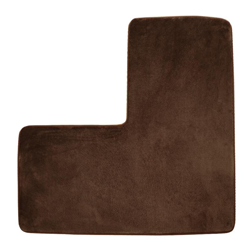 L-Shaped Bath Mat Non-Slip Flannel Memory Foam Corner Bathroom Floor Sofa Mat Absorbent Soft Rug for Shower Toilet Home Decor