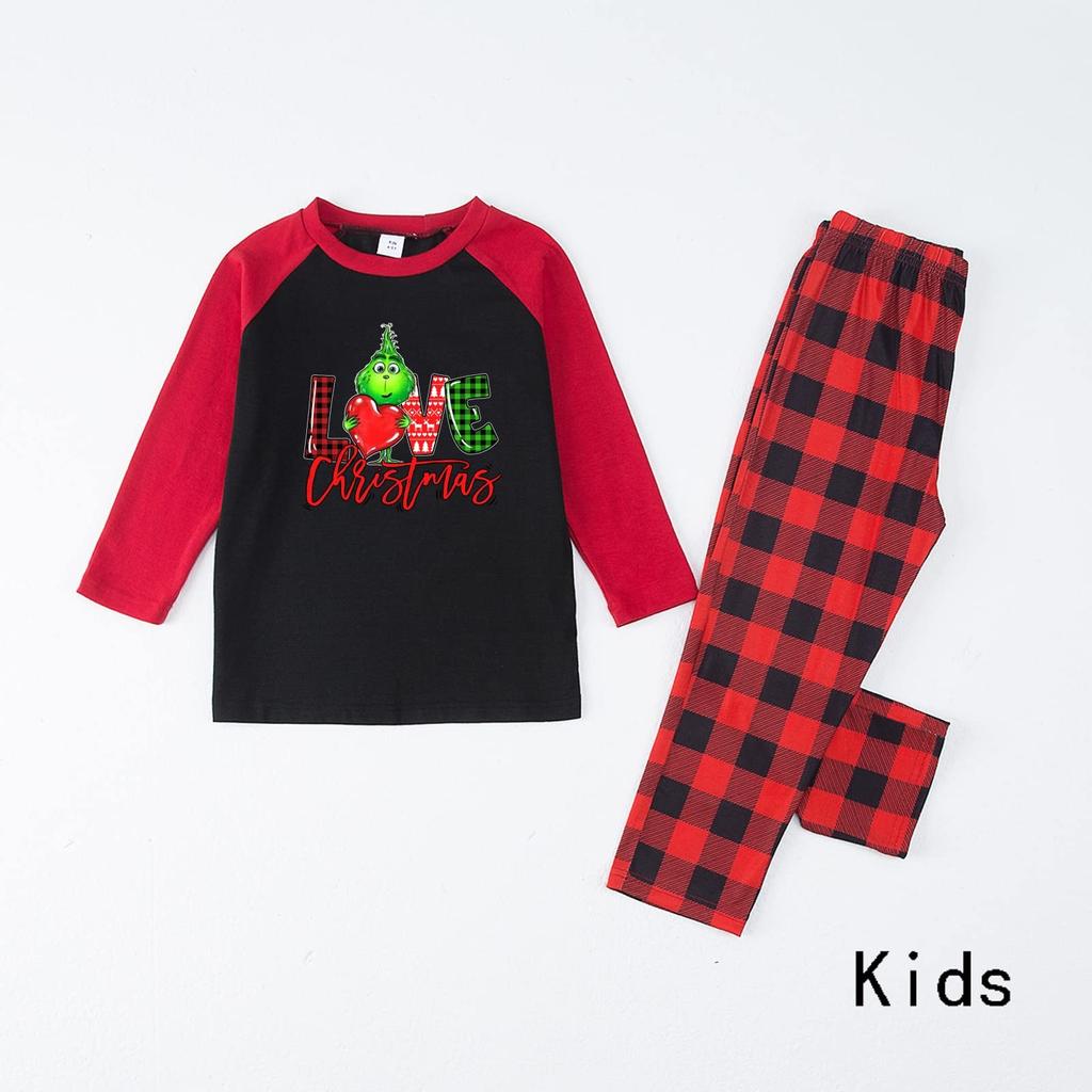 Christmas Prints Family Matching Long Sleeve Tops+Pants Set Family Matching Sets