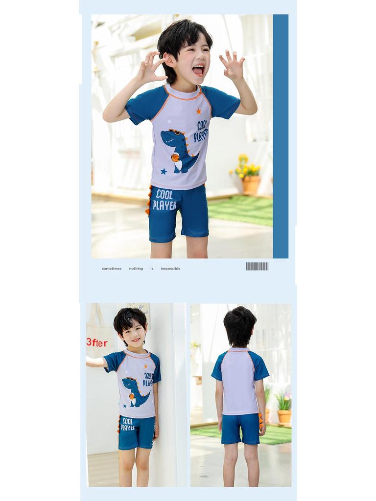 2024 Kinder Jungen Schnelltrocknender Badeanzug: S/M/L Geteilte Sonnenschutz-Bademode