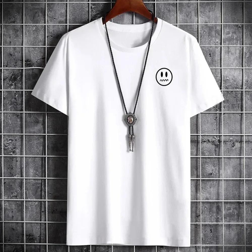 T-shirt for Men 2022 Fashion Summer Clothing Graphic Vintage Tshirt Harajuku Manga Anime O-Neck White Oversized Anime T Shirt