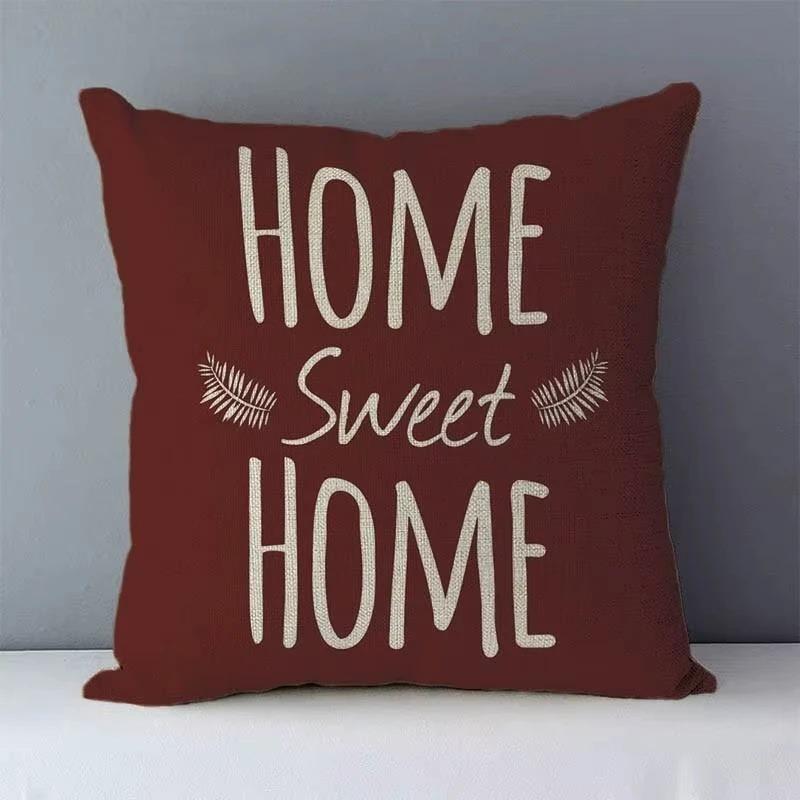Home Decoration Trendy Phrase Hello Sweet Home, Pattern Cushion Cover For Sofa, Bedroom, Car, Pillow Cover
