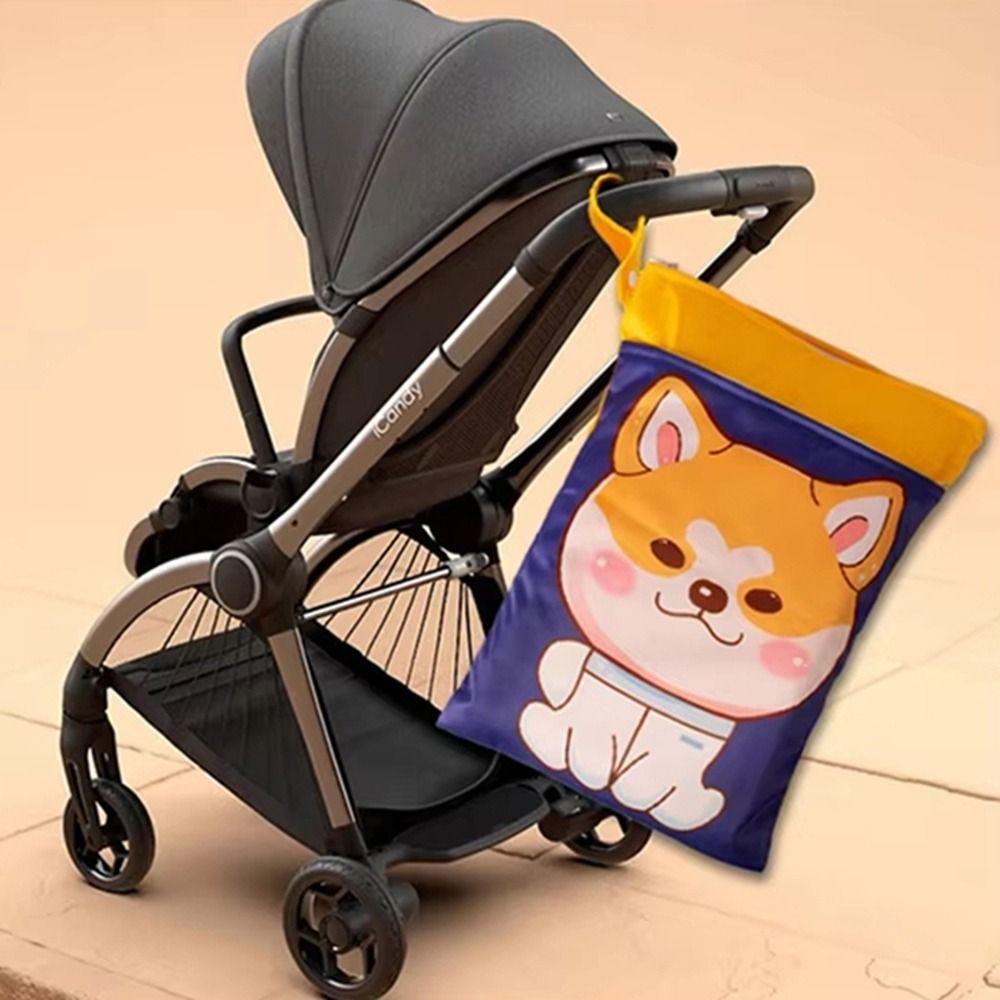 Double Pocket Wet Dry Bag Waterproof Diaper Nappy Bag Stroller Bags Wet Storage Bag Gym