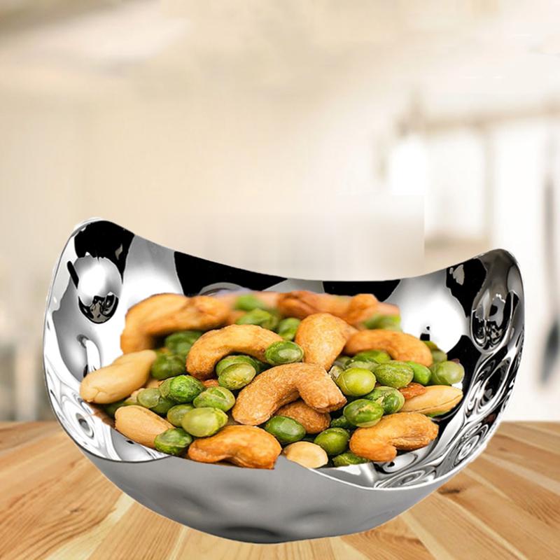 Triangular Stainless Steel Bowl, Dessert Plate, Metal Fruit Plate, Snacks, Appetizers, Buffet, Salad Bowl, Kitchen Storage Tray