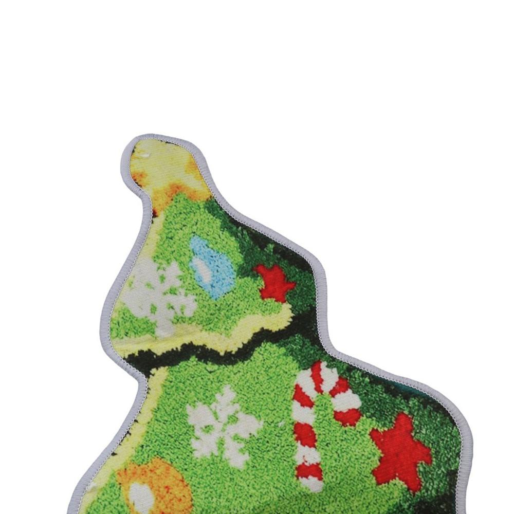 Christmas Tree Shaped Christmas Rug Cartoon Bath Mat Durable Entry Door Mat  Kitchen