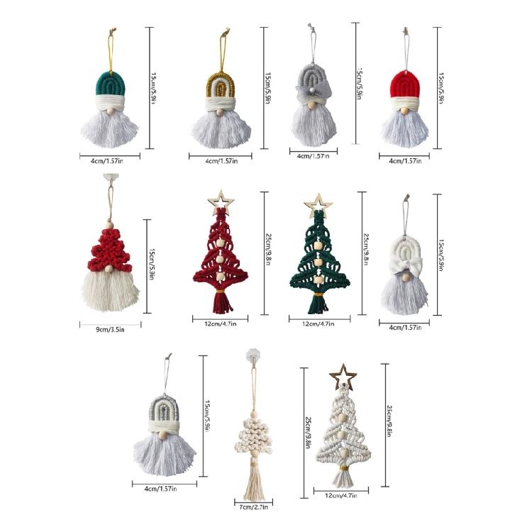 Crocheted Christmas Tree for Home Decor New Year Holiday Sign Knitting Gnome