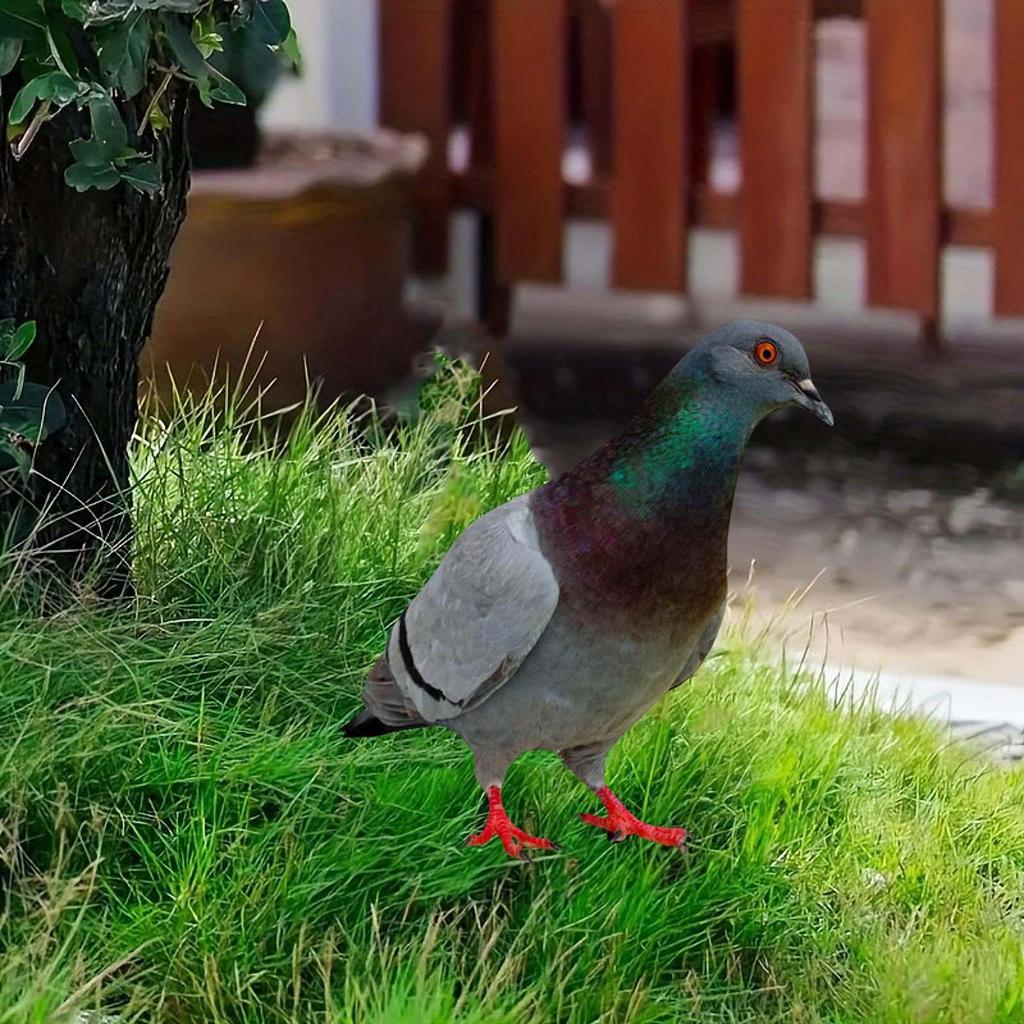 Socha holuba zahradní kolík, Figurka ptáka zemní vložka ozdoba, Životaschopné kovové zahradní umění zvířecí socha pro cestičku venku
