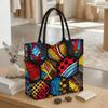  African Print Tote Bag Large Capacity Daily Carry Handbag for Women Casual Travel Shopping Shoulder Bag