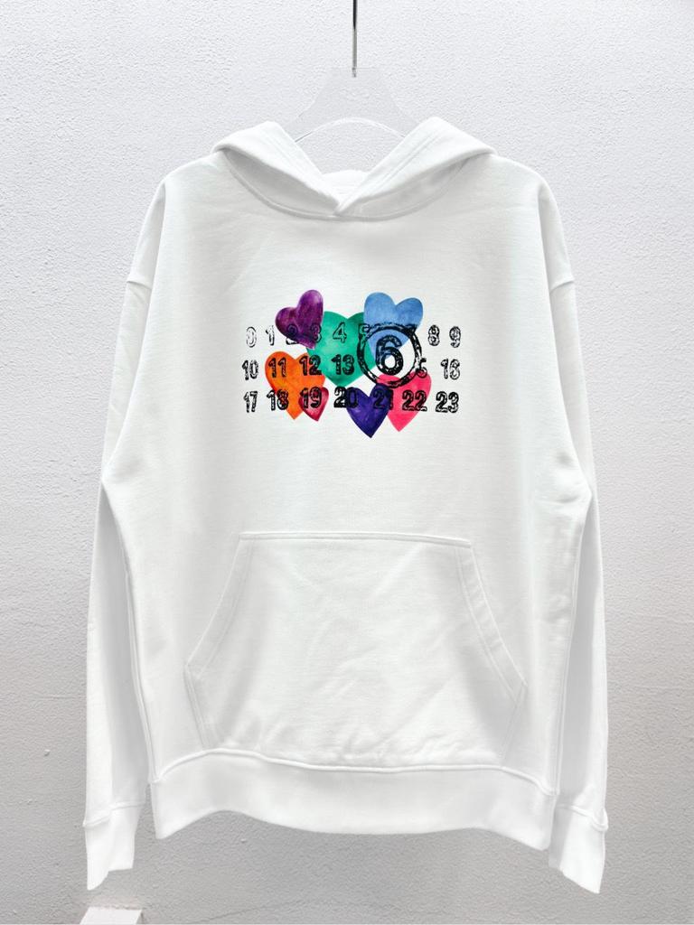 Autumn/Winter Cotton Terry Casual Hooded Sweatshirt - MM6 Minimalist Hoodie