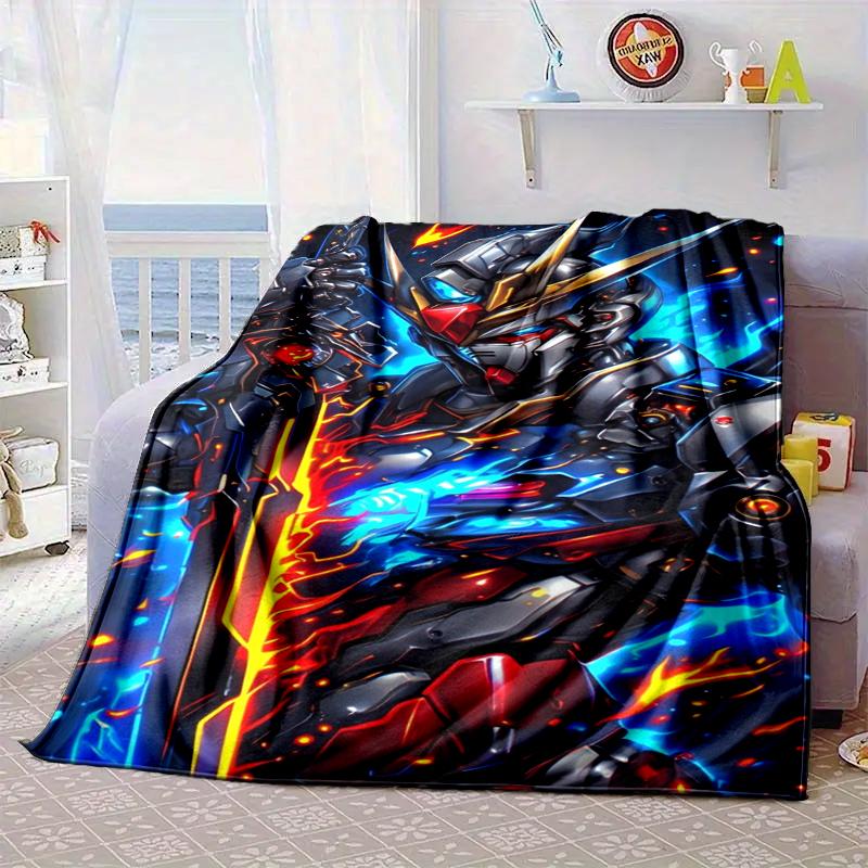 Robotic Warrior Design Blanket Flannel Blanket for Bed, Sofa, Camping, Hiking, Picnic Essentials, Gift for Family Fan Gifts