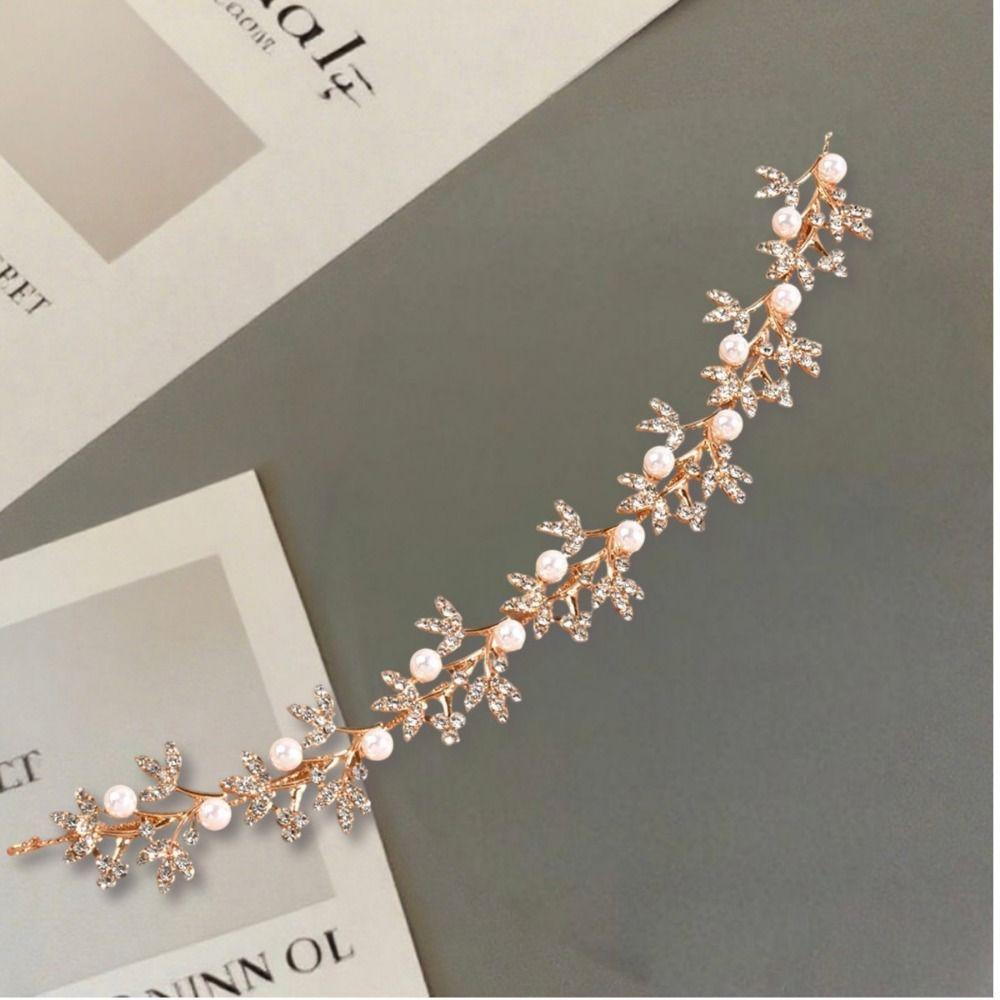 Crystal Crystal Pearl Hair Vine Shiny Wedding Headband Baroque Queen Crown  Women Hair Accessories