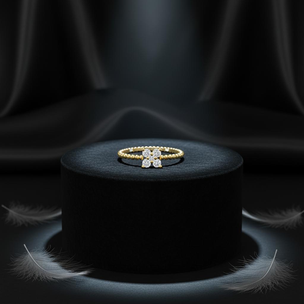 Factory Sale Engagement Women Gold Filled Moissanite Diamond Wedding Ring Set 925 Sterling Silver Two-Tone Clover Ring