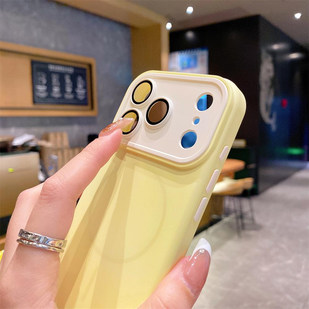 Silicone Case For iPhone 17 16 15 14 13 Pro Max Plus Air For Magsafe Magnetic Wireless Charging Lens Protection Cover