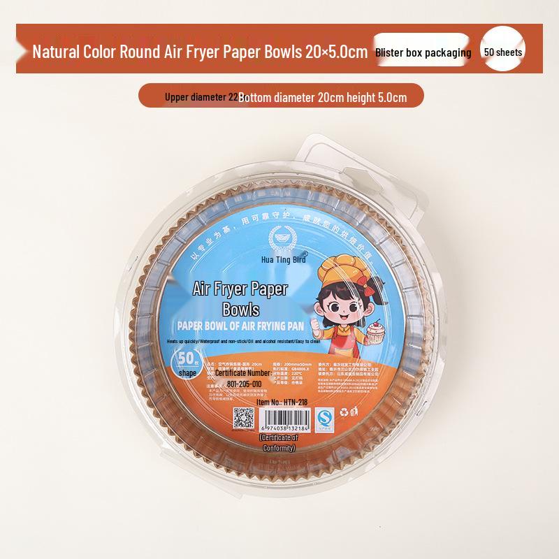 Ölbeständige Heißluftfritteusen- und Ofen-Papierbecher - Lebensmittelqualität, Runde Silikon-Backmatten