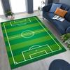 3D Grüner Schwarzer Fußballfeld Stadion Teppich für Schlafzimmer Wohnzimmer Sofa Zuhause Fußabtreter Dekor, Größere Kinder Spiel Rutschfeste Bodenmatte