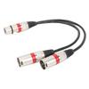 XLR Splitter Cable 11.8 Inch 22AWG OFC 1 XLR Female to 2 XLR Male Cable Microphone Adapter Cord for Mixer Sound