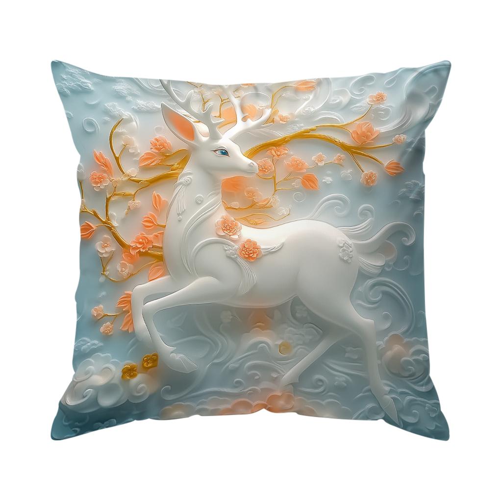 Blue Dreamy Christmas Theme Pillowcase Bedroom Sofa Cushion Cover 100% Polyester Living Room Cushion Pillowcase Home Decor