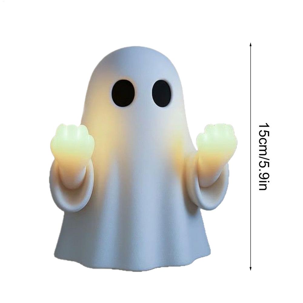 Halloween Night Light USB Rechargeable Ghost Bedroom NightLight  Spooky Ambient Lighting Resin Wall Lamp Decorative for Indoor