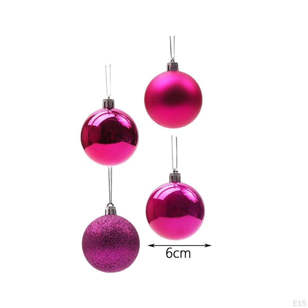 24 Pieces Christmas Tree Ornaments Shatterproof Hanging Xmas Balls for Outdoor Decor