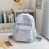 Leisure campus solid color high school student schoolbag new small fresh nylon travel backpack outside