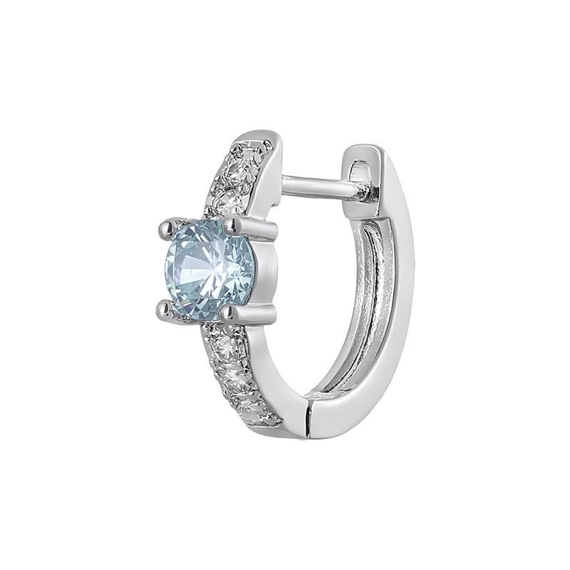 Blue Zirconia Sparkling Diamond-Inlaid Light Luxury Earrings: Studs, Hoops, and Clips for Women