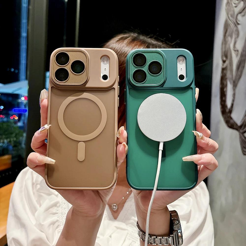 Matte Translucent Hard Phone Case For IPhone 17 16E 15 14 Plus 13 12 11 ProMax Magnetic Wireless Charge Shockproof Protect Cover