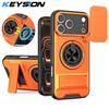 KEYSION Coque de téléphone magnétique pour iPhone 17 Pro Max Protection coulissante de l'appareil photo Béquille verticale Housse antichoc pour iPhone 17 Air