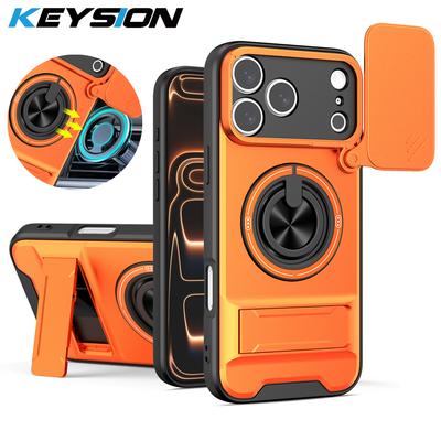 KEYSION Magnetic Phone Case for iPhone 17 Pro Max Slide Camera Protection Upright Kickstand Shockproof Cover for iPhone 17 Air