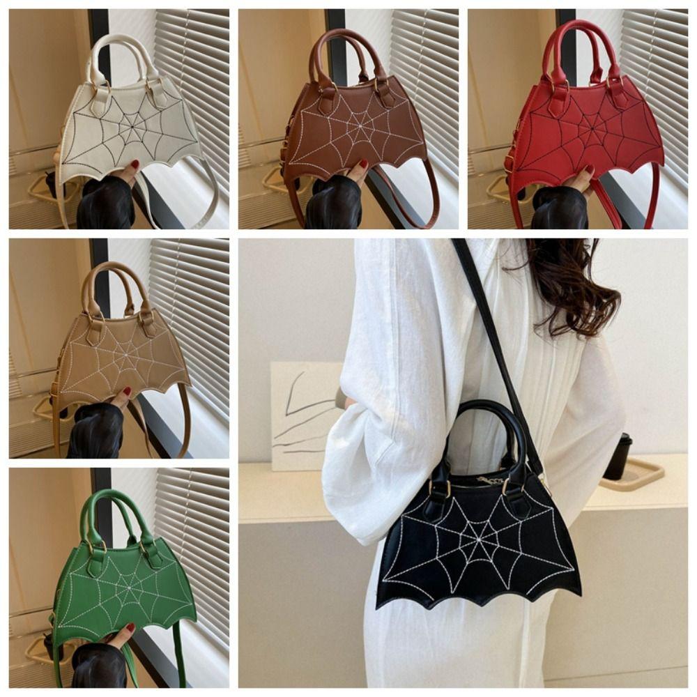 Harajuku Spider Web Shoulder Bag PU Leather Halloween Crossbody Bag Creative Halloween Bag Ladies