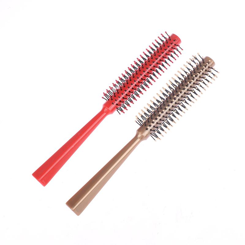 1 Stück kleine runde Haarbürste für dünnes oder kurzes Haar, runde Nylon-Haarbürste