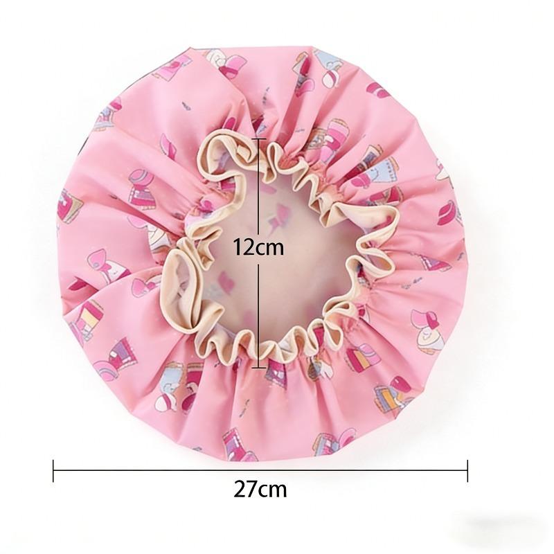 1pc Double Layer Shower Caps,Adjustable Printed Daisy Bonnet,Band Hair Hat for Women Ladies,Four Colors To Choose from
