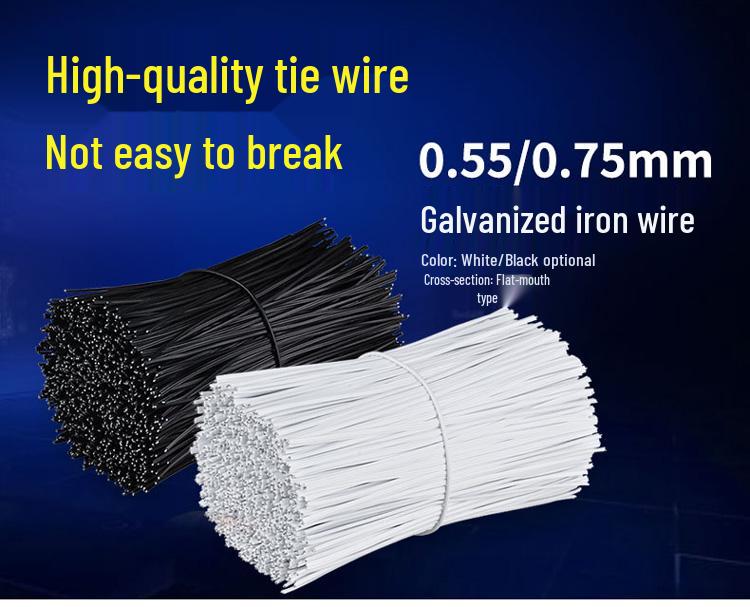 Kunststoffbeschichteter Eisendraht zum Binden von Reben, für Elektroinstallationen und feine Bindungen - Weiß & Schwarz