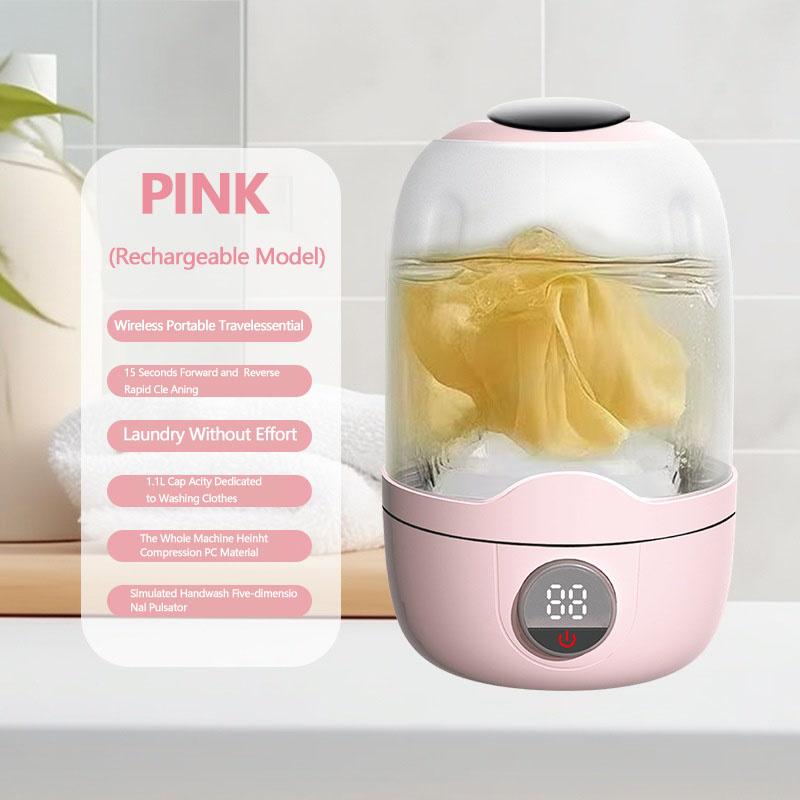 Mini Portable Washing Machine Rechargeable Travel Washer for Underwear Socks Small Laundry Bucket with Dehydration Function