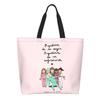 Borsa da Spesa in Tela Personalizzata Cartoon Dottore Infermiera Enfermera En Apuros Shopper a Spalla Borsa a Mano di Grande Capacità
