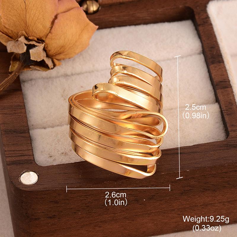 Retro simple geometric ring, high-end sense niche and versatile new twist winding opening ring