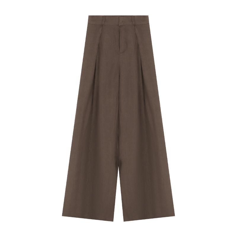 Kumikumi Autumn High Waist Black Loose Suit Pants