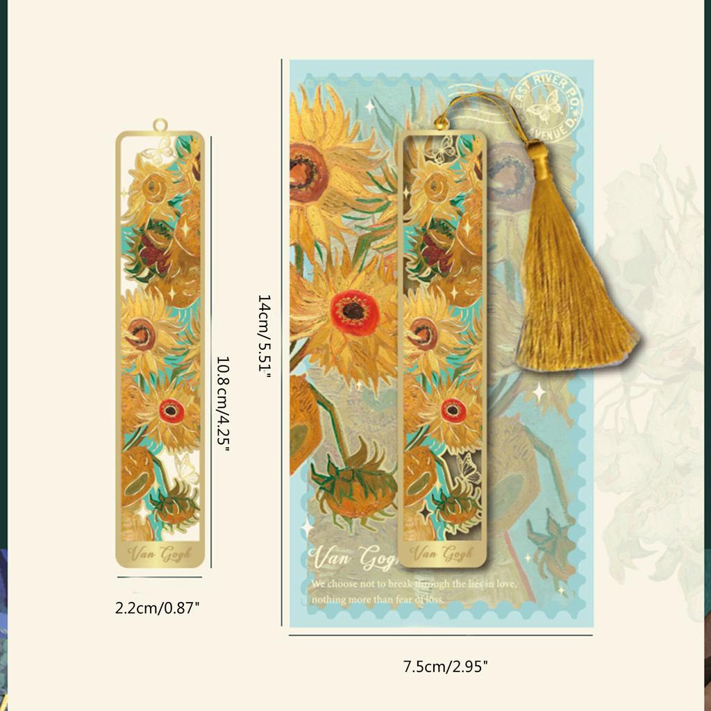 Hollow Out Flower Bookmarks Tassels Bookmarks Metal Book Mark Book Page Divider Reading Accessories Gift for Book Lover