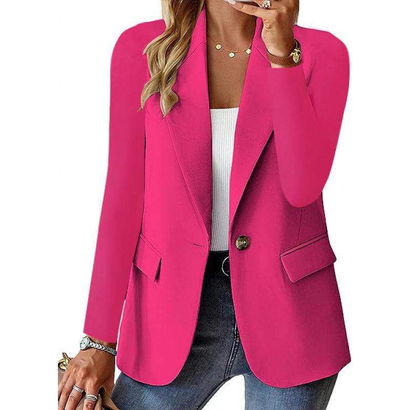 Autumn Long-sleeved Solid Color Cardigan Small Blazer Women's Fashion Versatile