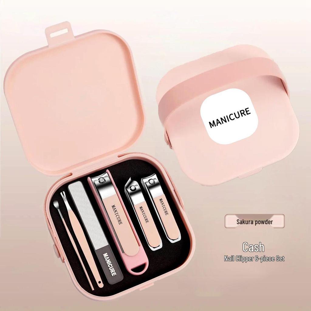 Edelstahl Nagelknipser Set: Tragbare Mani-Pedi-Werkzeuge mit Ohrenlöffel, Pediküremesser, Schrägknipser und Nagelhautschere.